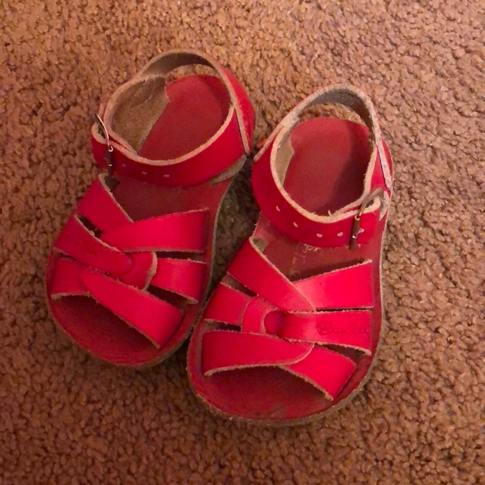 Red saltwater sandals
